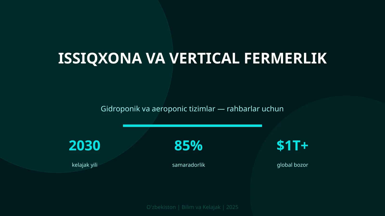 Issiqxona va vertical fermerlik