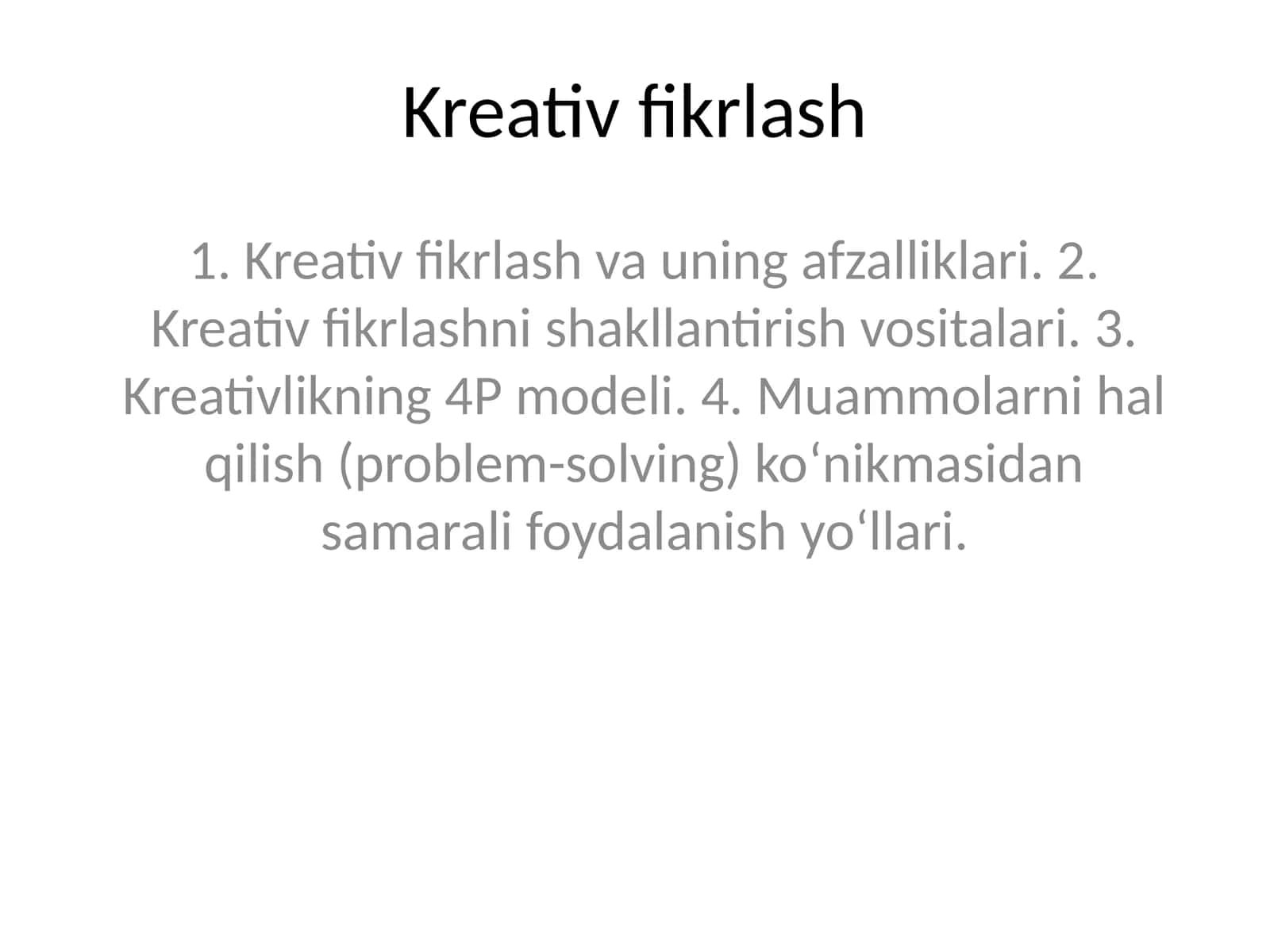 Kreativ fikrlash
