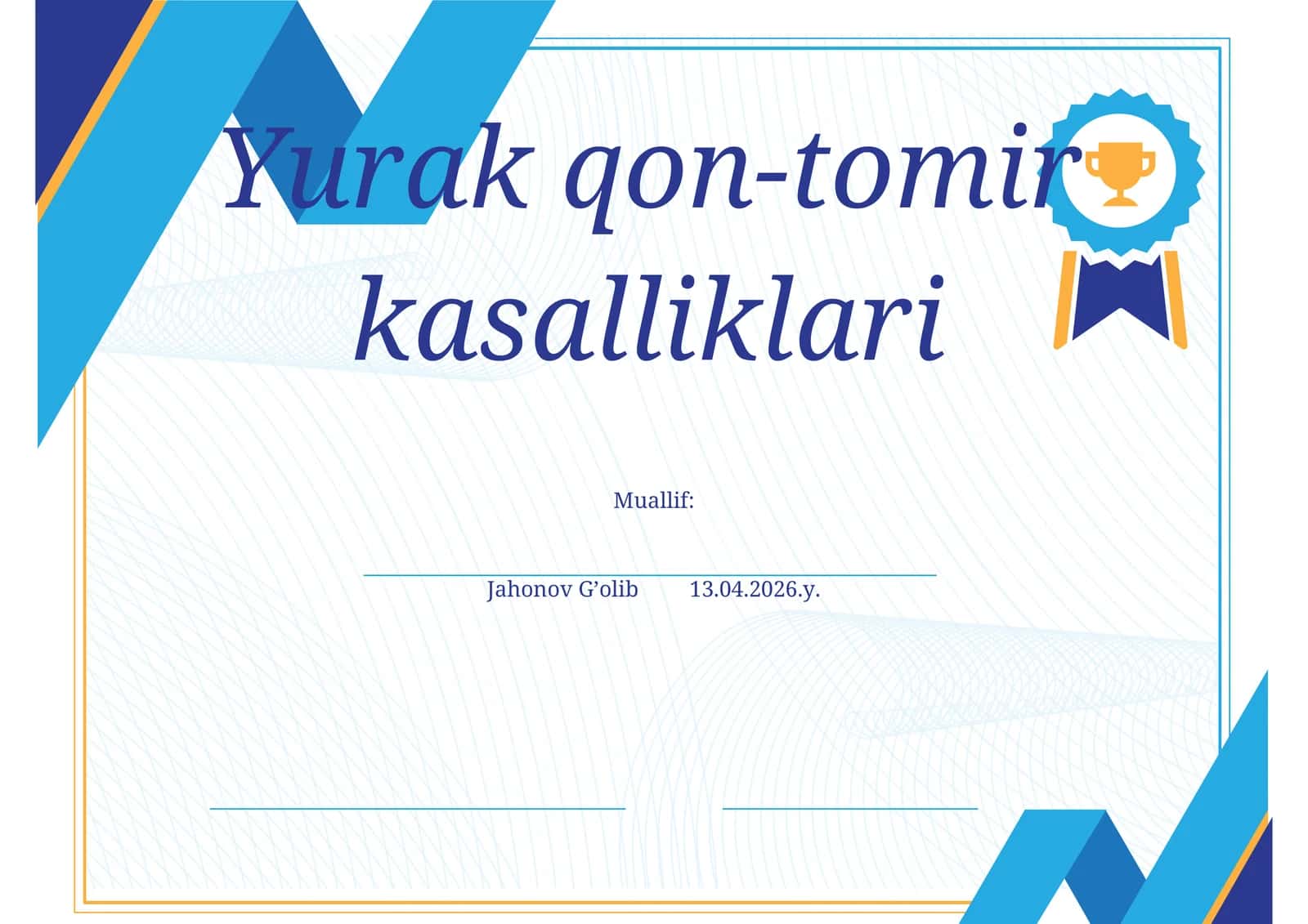 Yurak qon-tomir kasalliklarini oldini olish