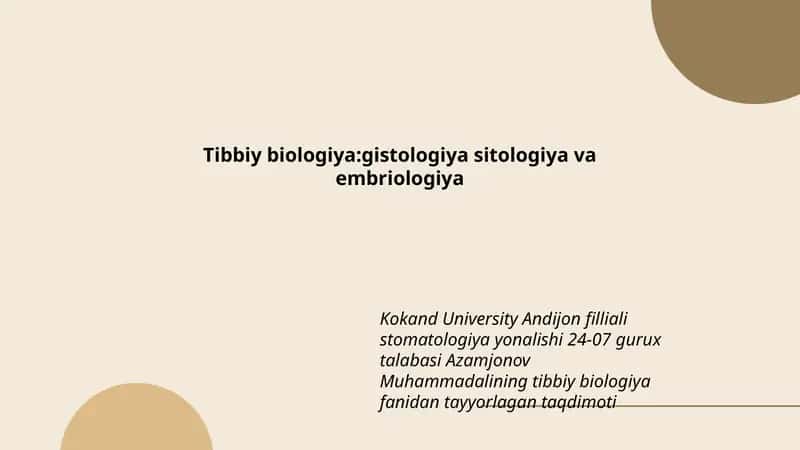 Tibbiy Biologiya