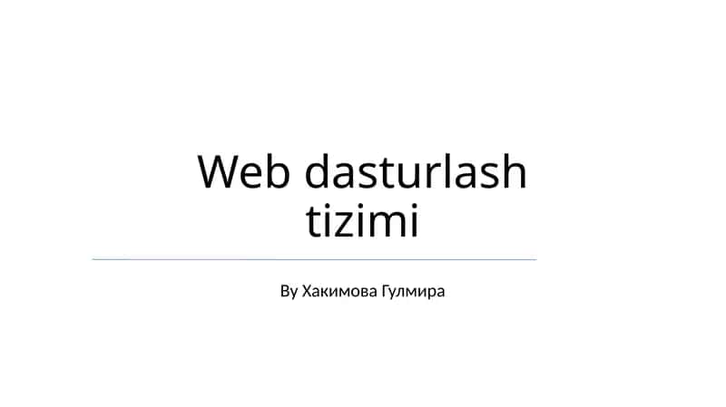 Web dasturlash tizimi