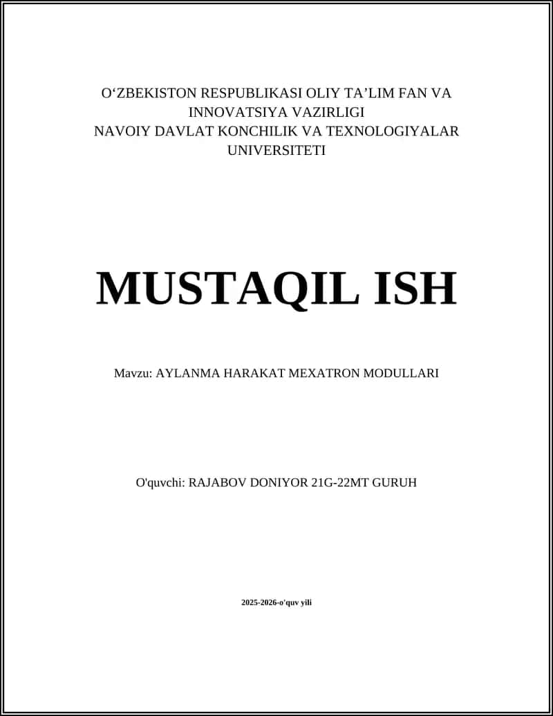 AYLANMA HARAKAT MEXATRON MODULLARI