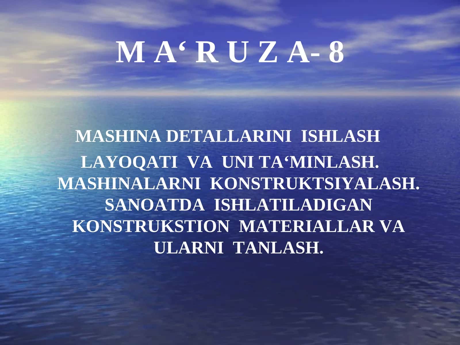 MASHINA DETALLARINI ISHLASH