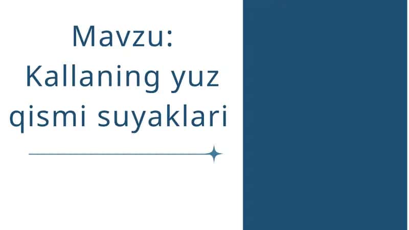 Kallaning yuz qismi suyaklari
