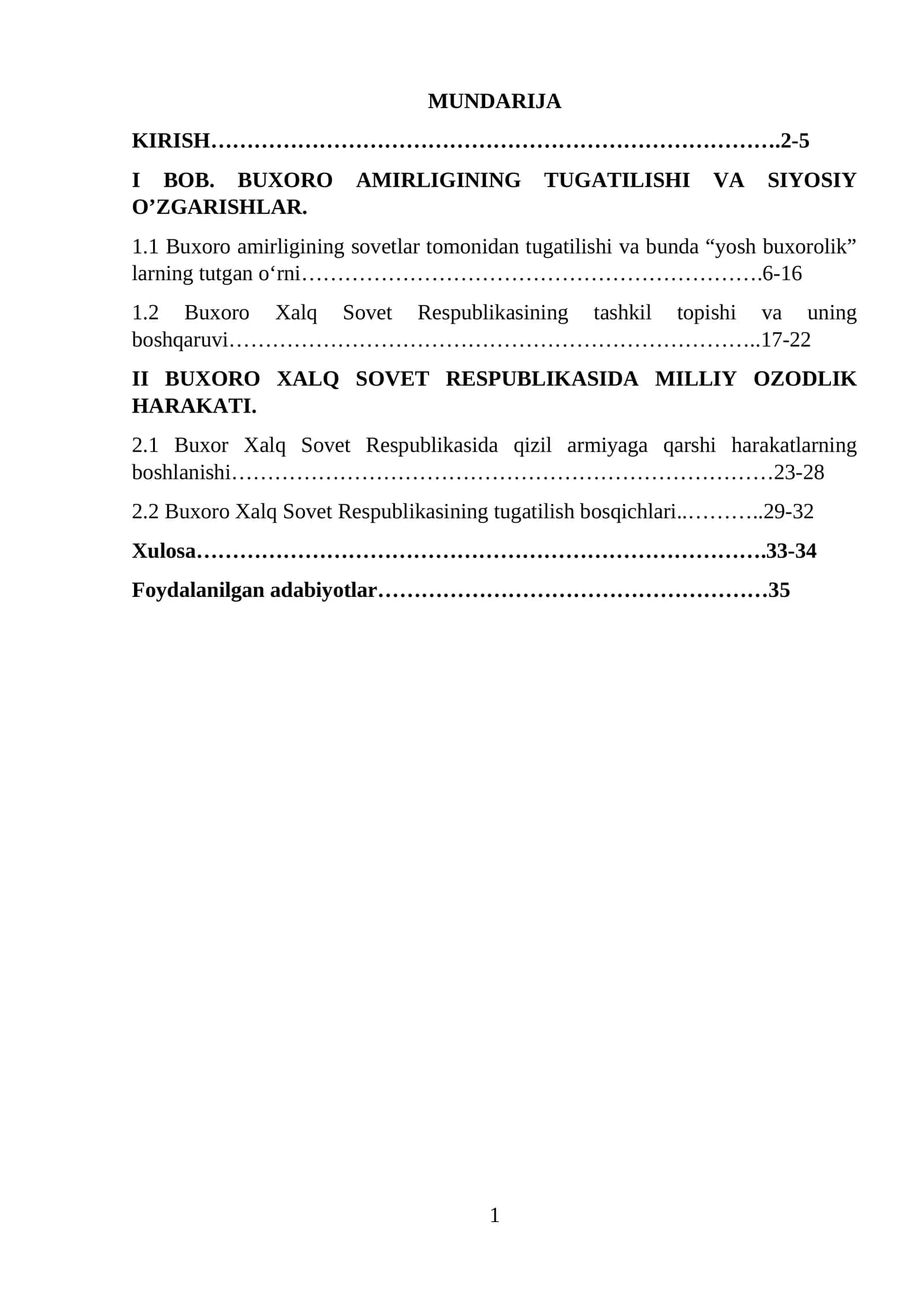 BUXORO XALQ SOVET RESPUBLIKASIDA MILLIY OZODLIK HARAKATI