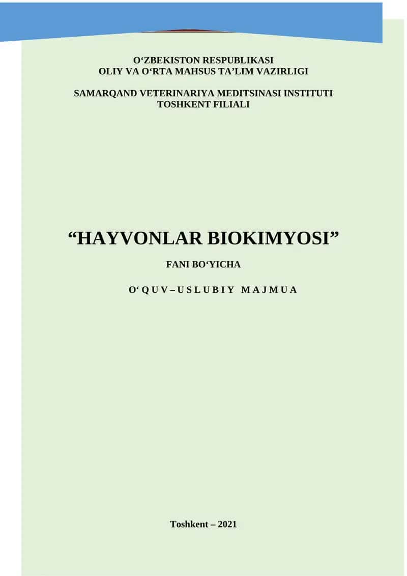 HAYVONLAR BIOKIMYOSI