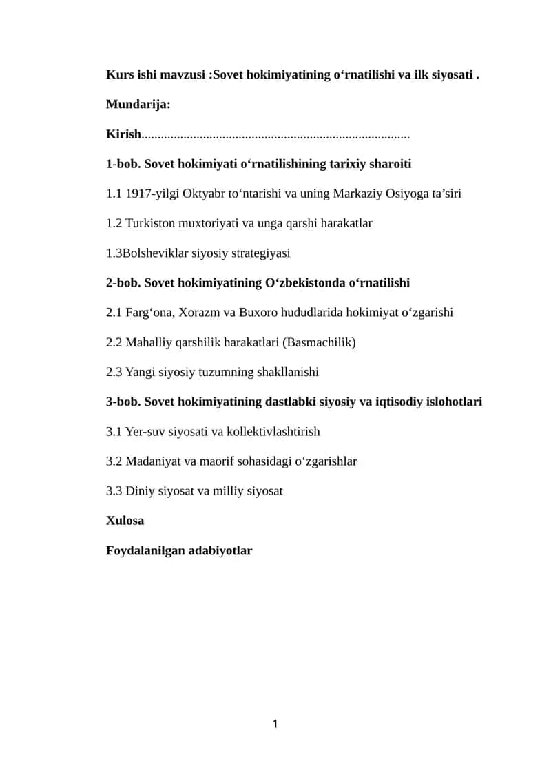 Sovet hokimiyatining oʻrnatilishi va ilk siyosati