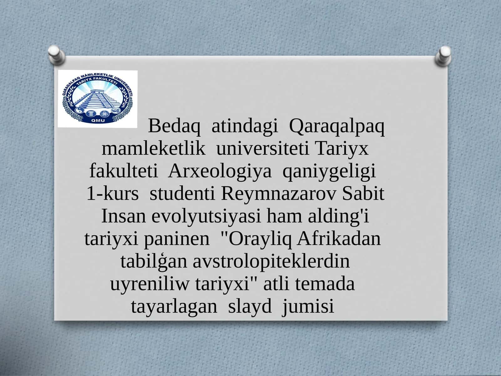 Oraylıq Afrikadan tabılǵan avstrolopiteklerdiń uyreniliw tariyxı