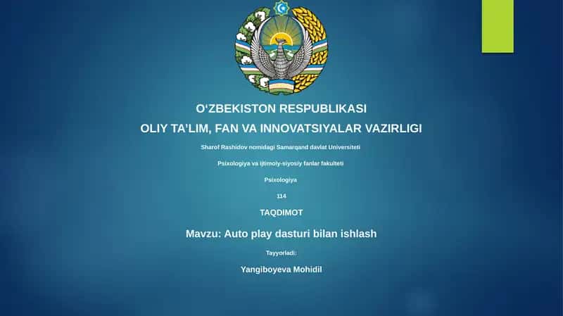 Auto play dasturi