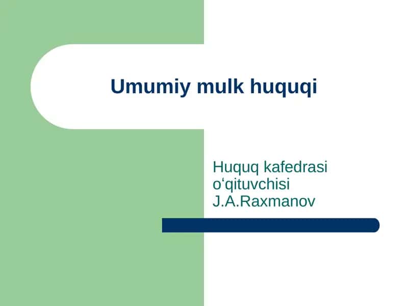 Umumiy mulk huquqi