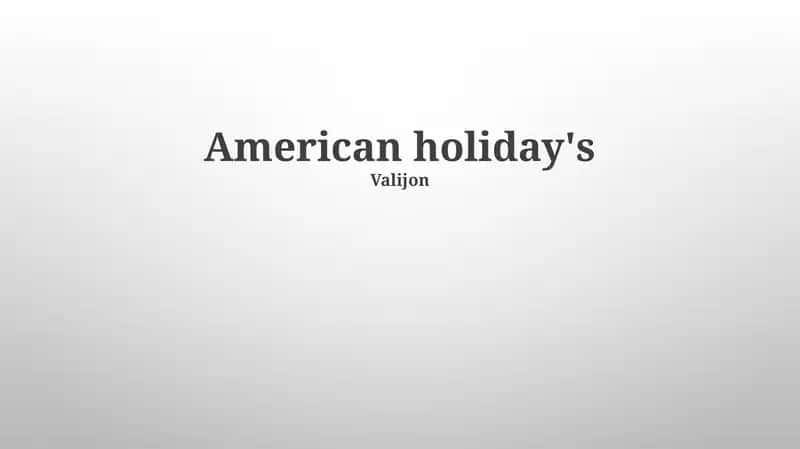 Major American Holidays