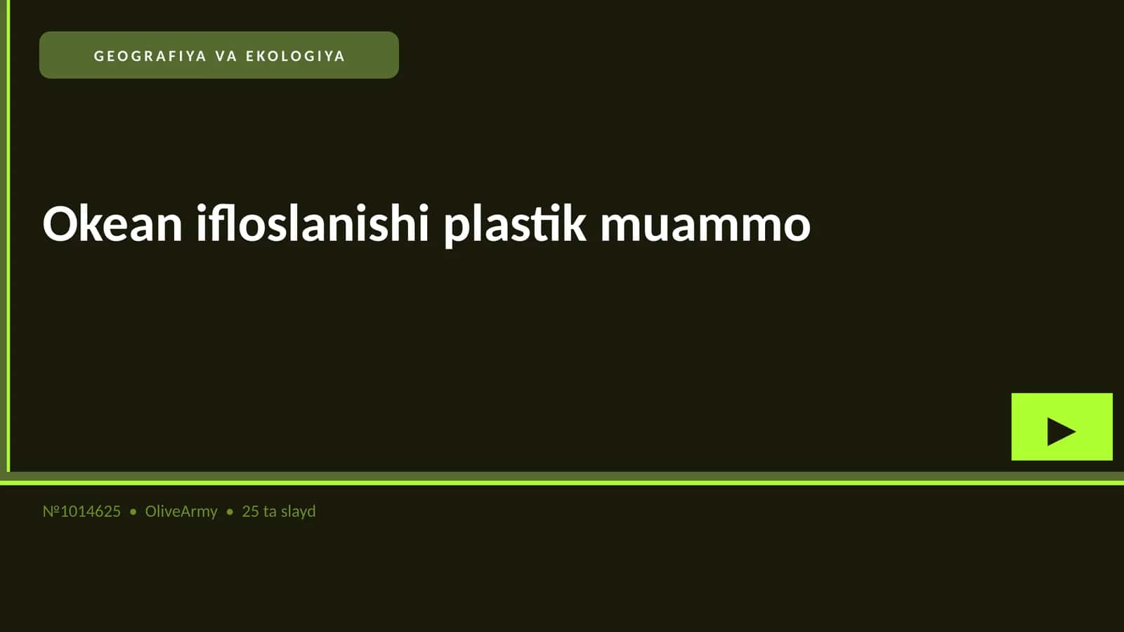 GEOGRAFIYA VA EKOLOGIYA