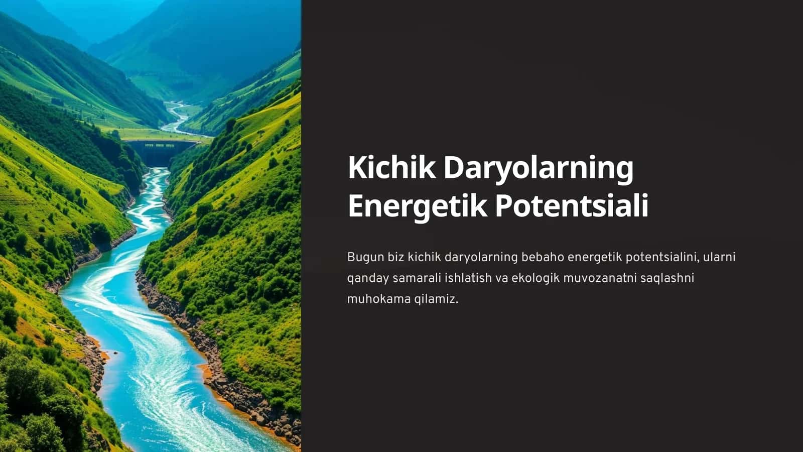 Kichik Daryolarning Energetik Potentsiali