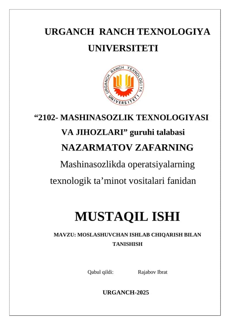 Moslashuvchan ishlab chiqarish bilan tanishish