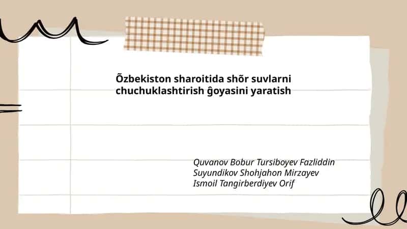 Shoʻr suvlarining Oʻzbekistondagi manbalari va tuzlilik tiplari