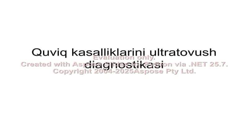 Quviq kasalliklarini ultratovush diagnostikasi