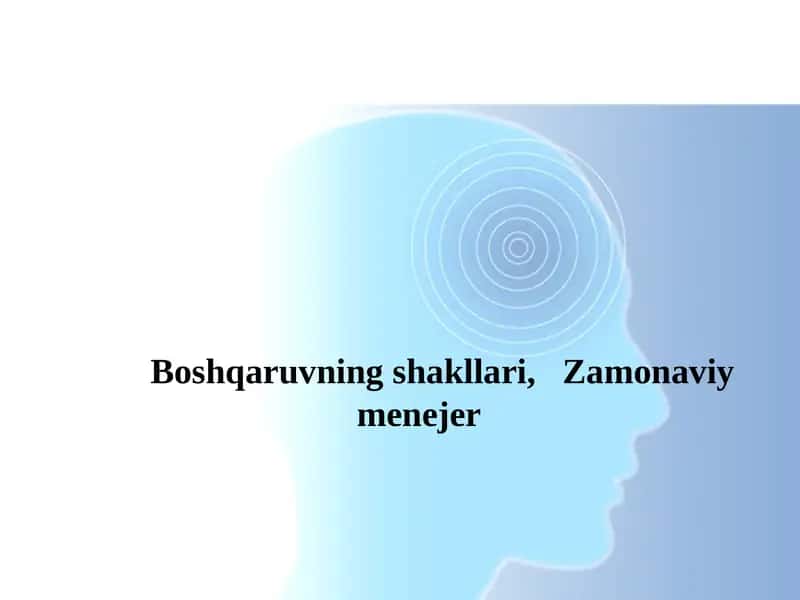 Boshqaruvning shakllari, Zamonaviy menejer
