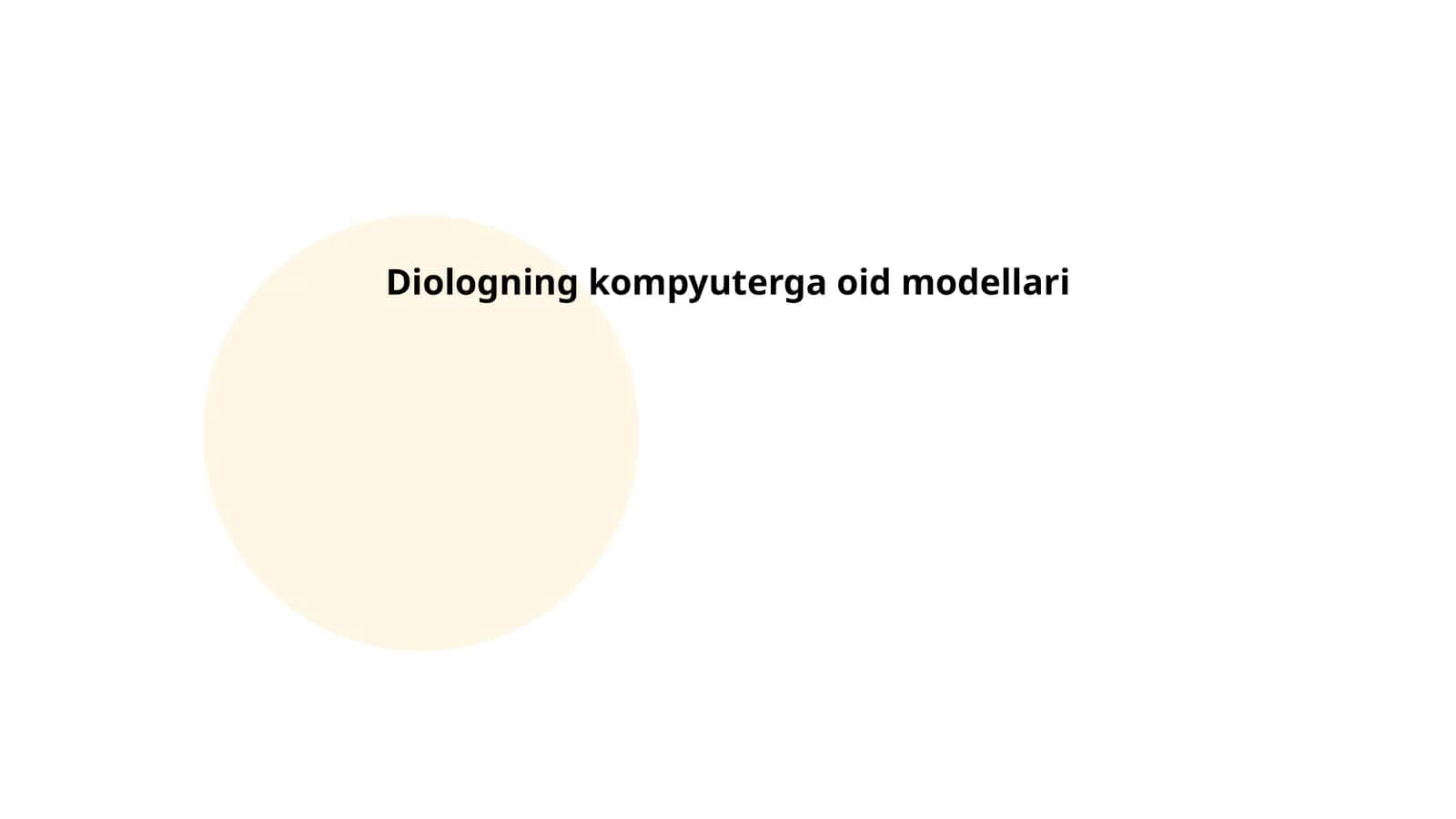 Diologning kompyuterga oid modellari