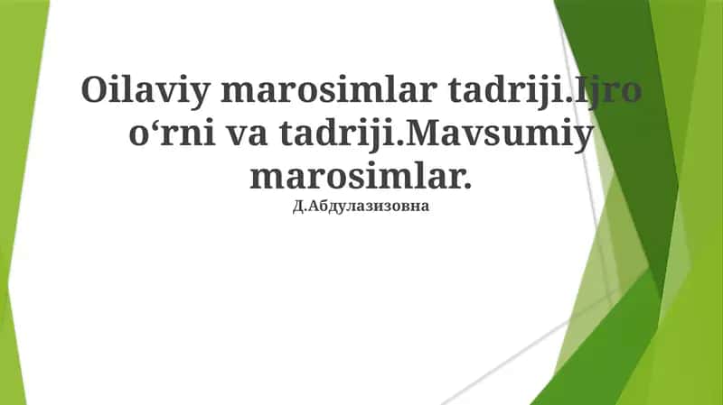 Ijro oʻrni va tadriji