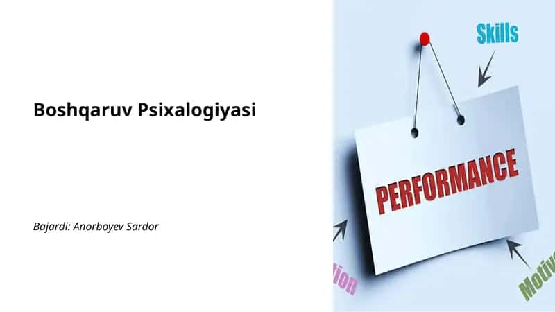 Boshqaruv Psixalogiyasi