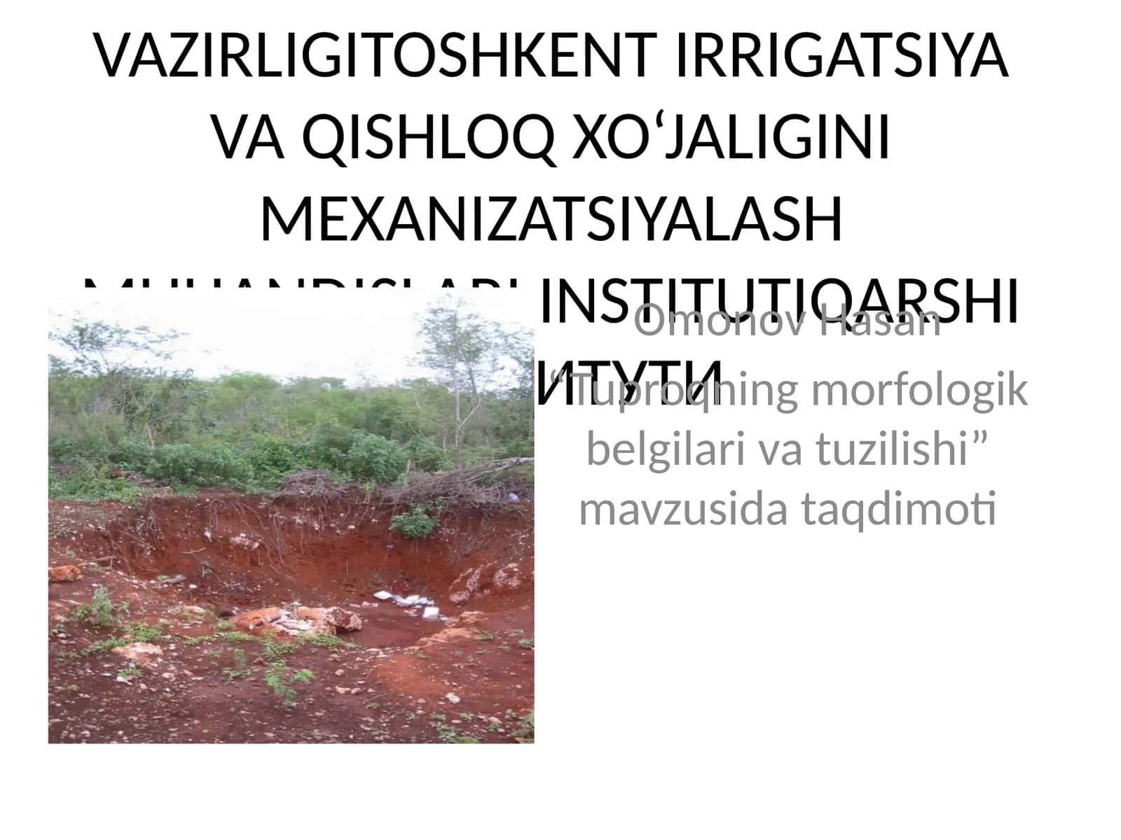 “Tuproqning morfologik belgilari va tuzilishi” mavzusida taqdimoti