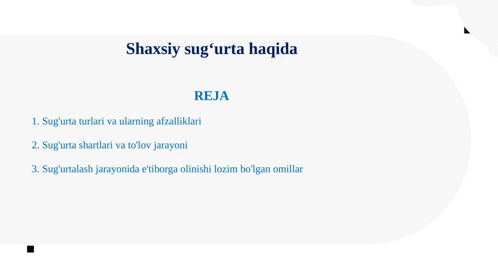 Shaxsiy sug‘urta haqida