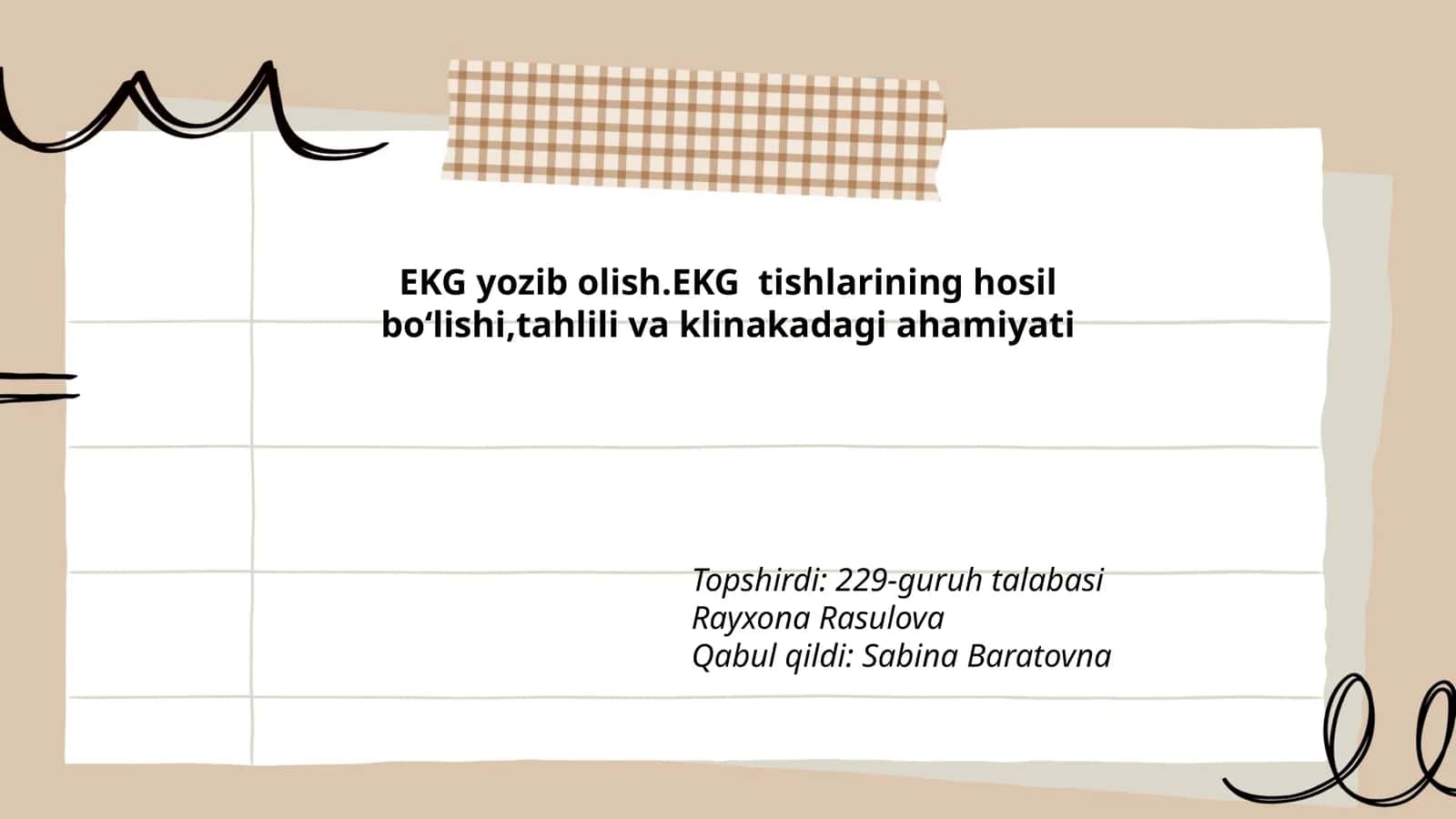 EKG yozib olish