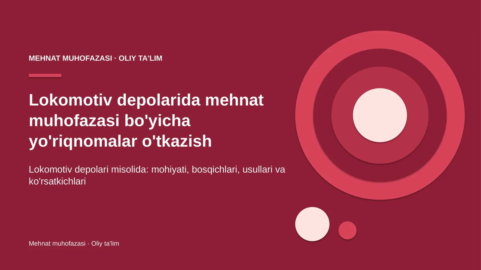 Lokomotiv depolarida mehnat muhofazasi bo'yicha yo'riqnomalar o'tkazish