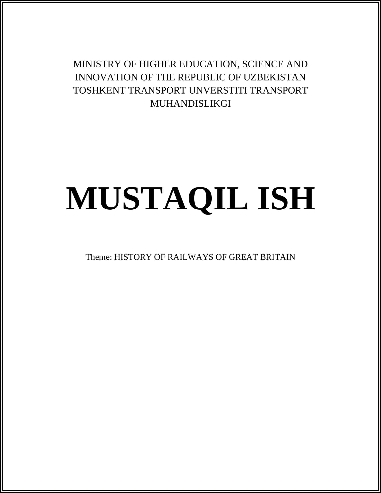 HISTORY OF RAILWAYS OF GREAT BRITAIN