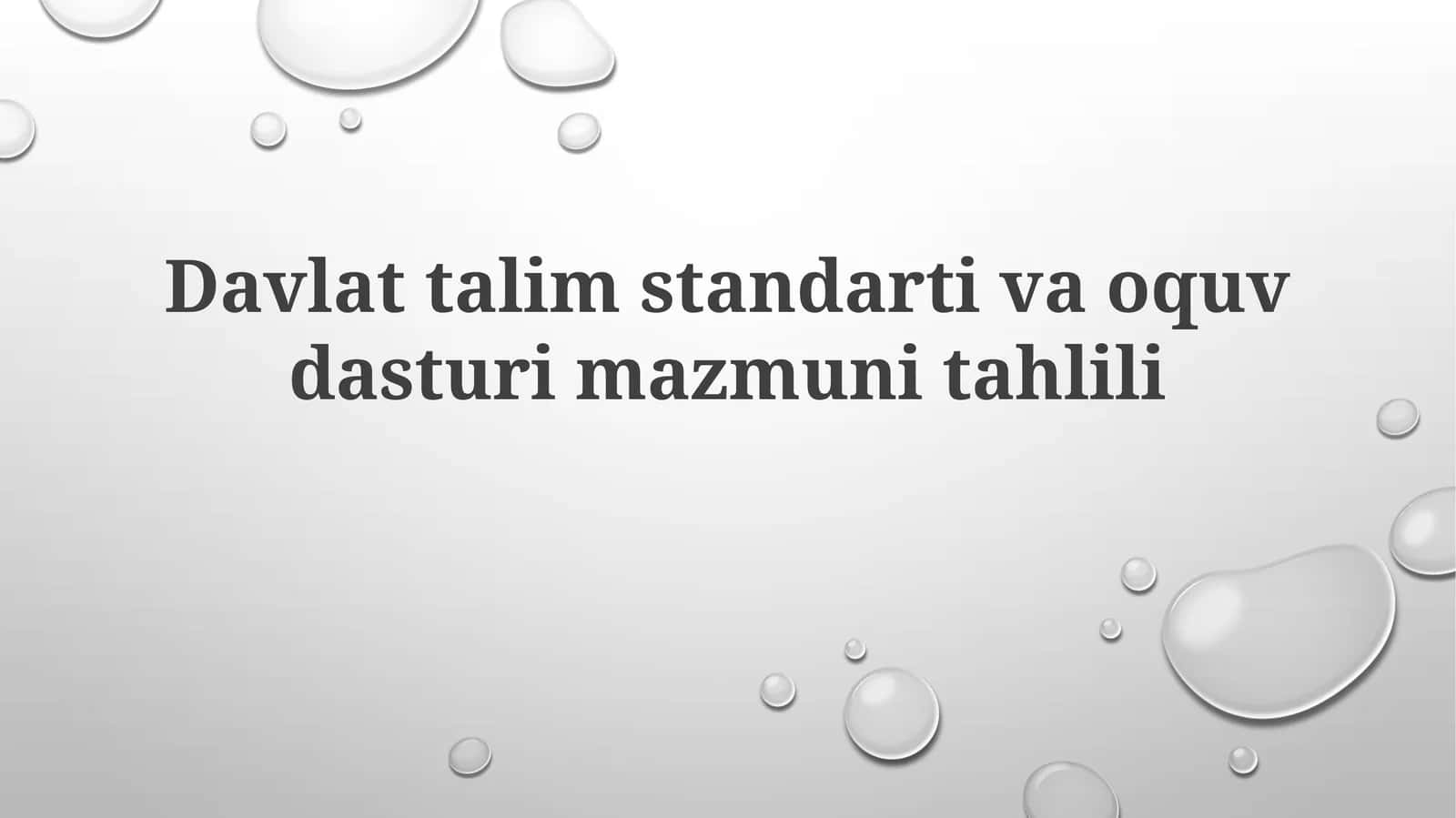 Davlattalimstandartivaoquvdasturimazmunitahlili