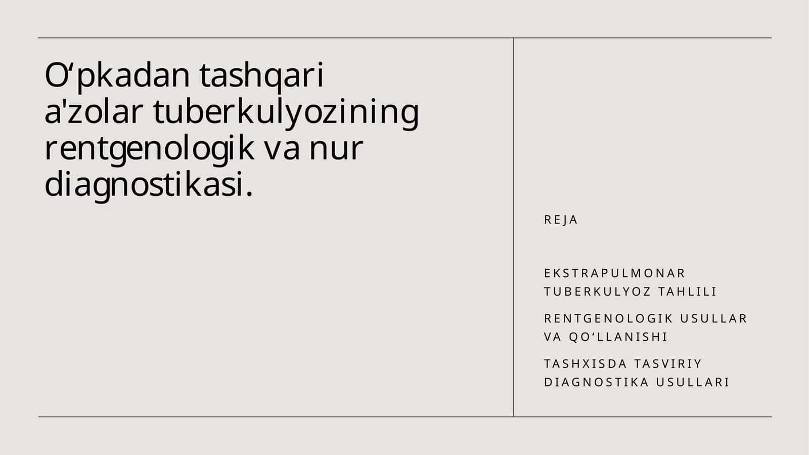 Ekstrapulmonar tuberkulyoz tahlili