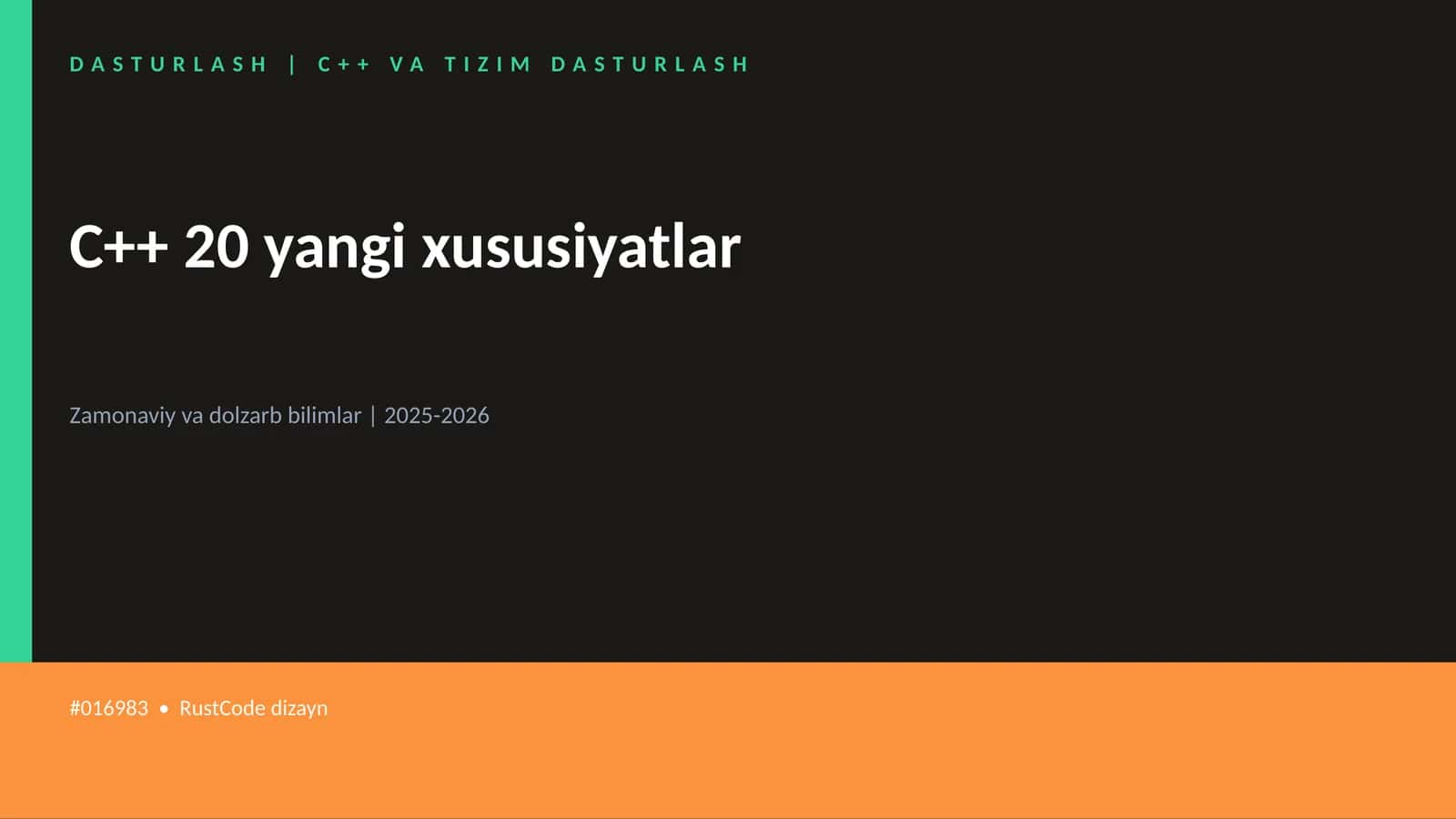 C++ 20 yangi xususiyatlar