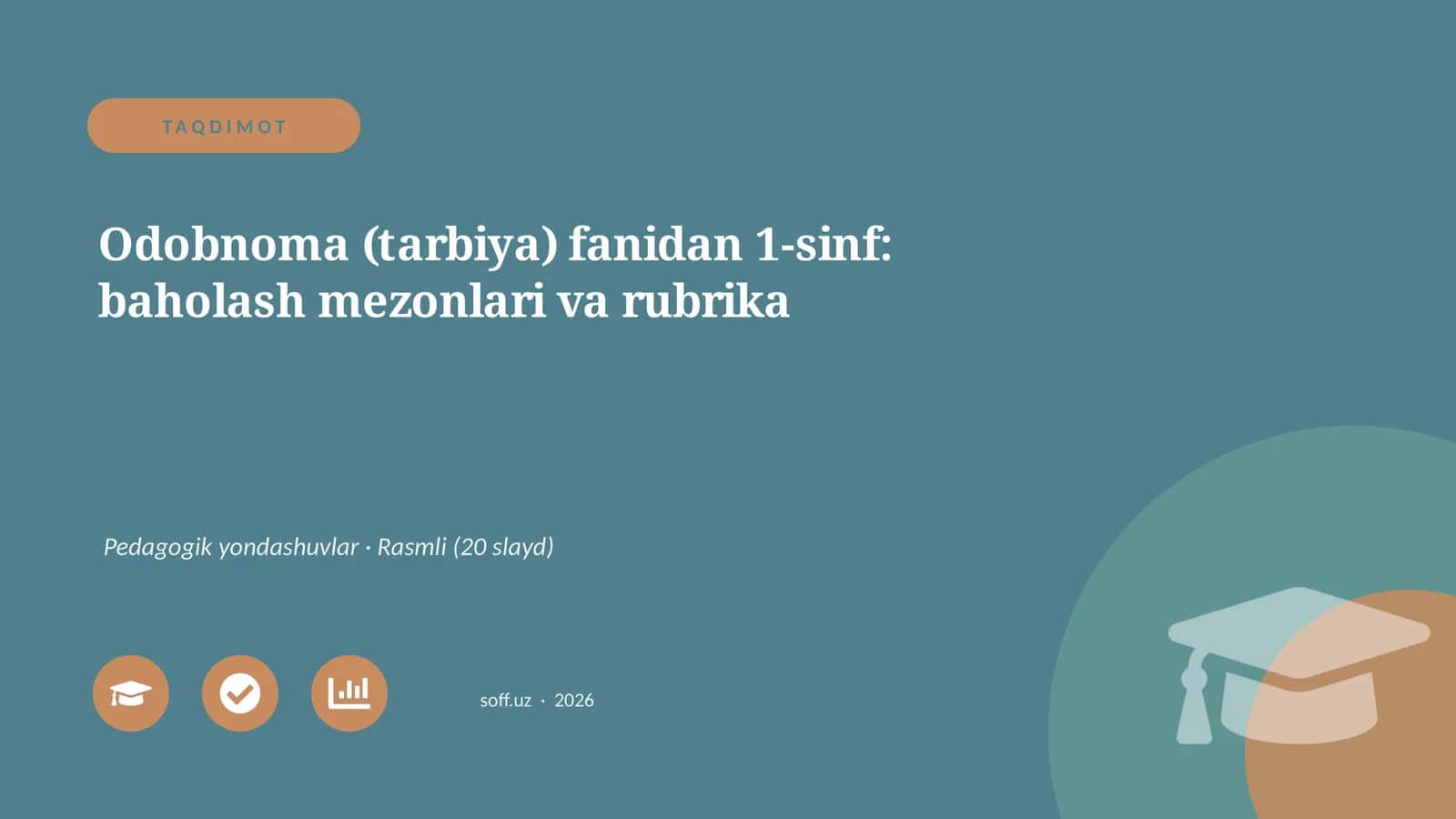 Odobnoma (tarbiya) fanidan 1-sinf: baholash mezonlari va rubrika