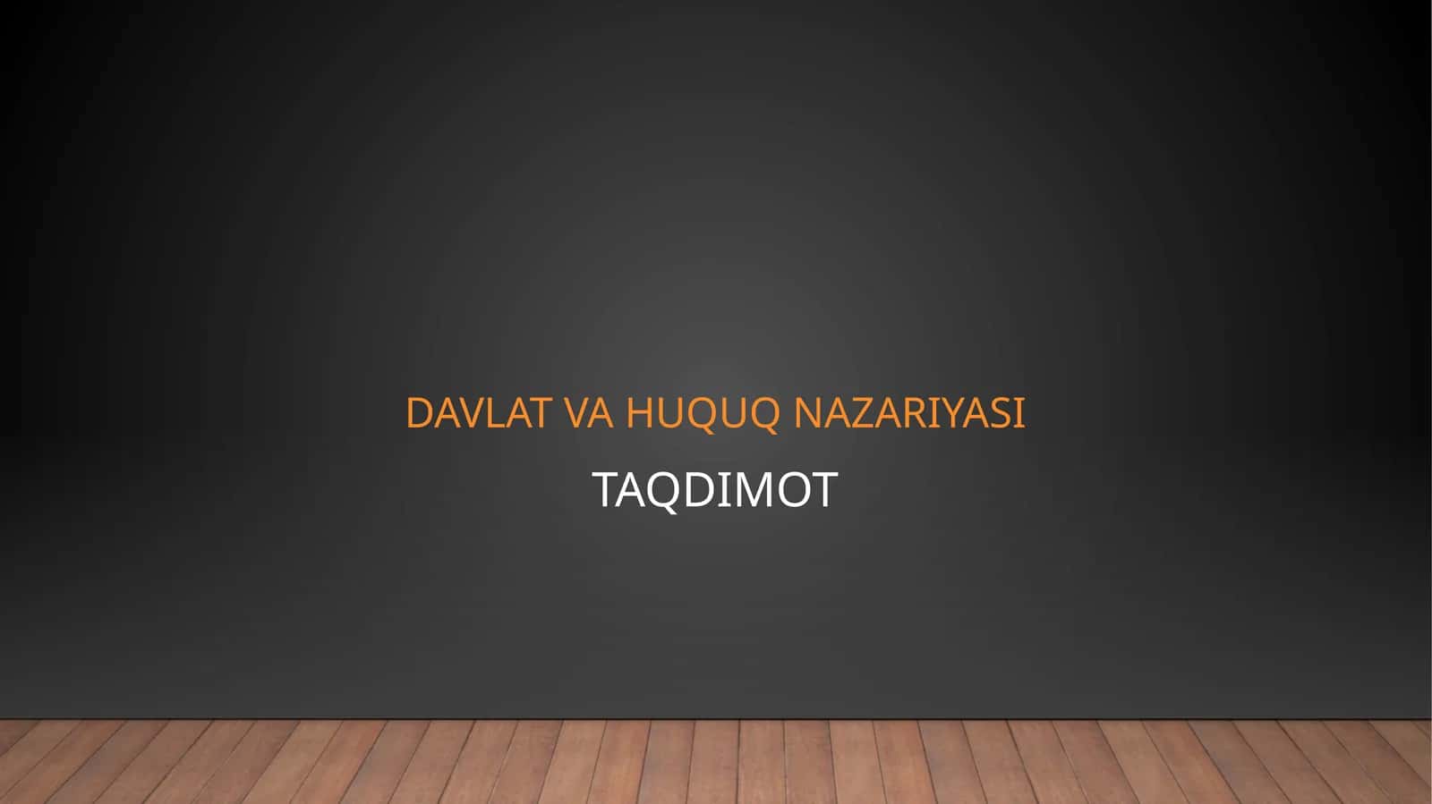 Davlat va huquq nazariyasi