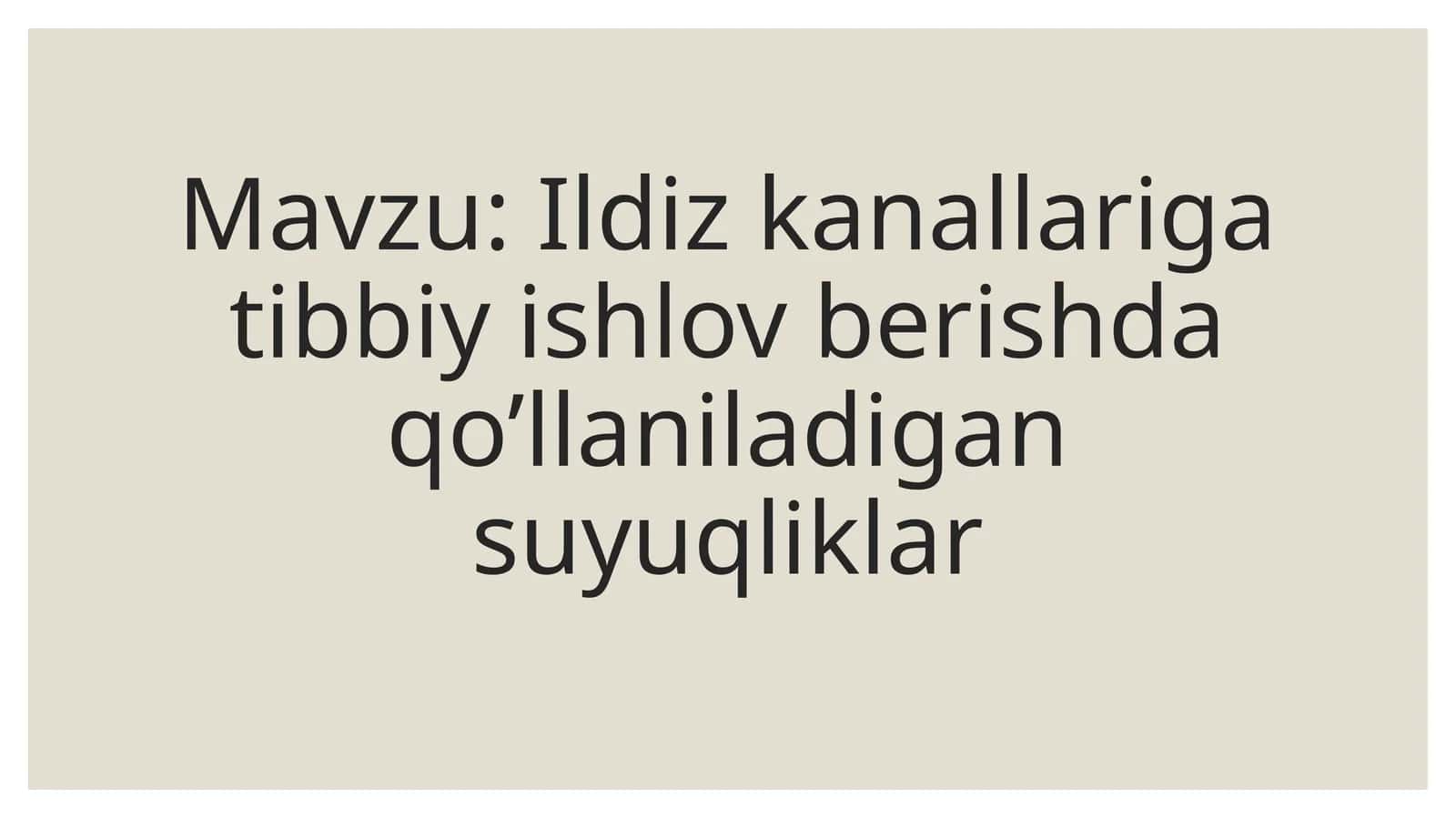Ildiz kanallari uchun tibbiy ishlov berish.