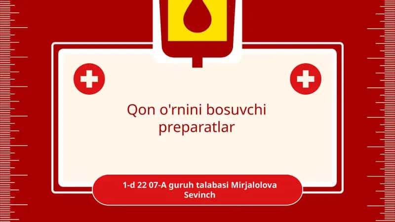 Qon o'rnini bosuvchi preparatlar
