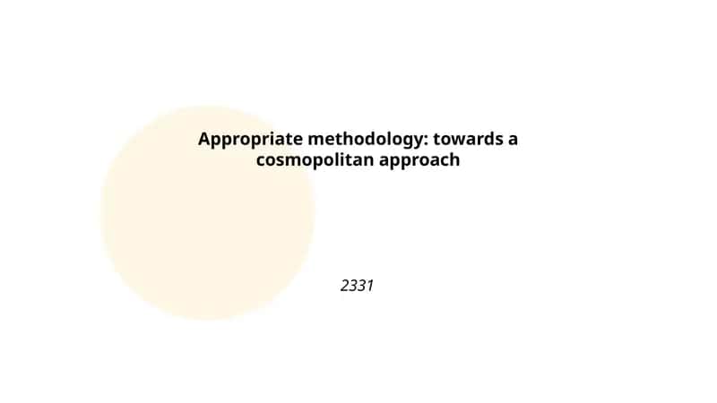 Appropriate methodology: towards a cosmopolitan approach