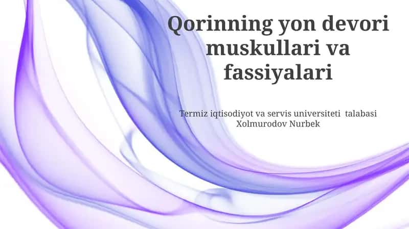 Qorinning yon devori muskullari va fassiyalari