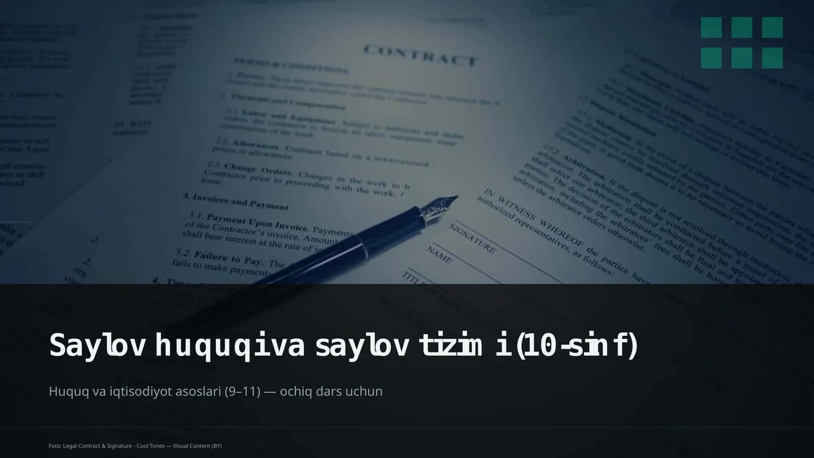 Saylov huquqi va saylov tizimi (10-sinf)