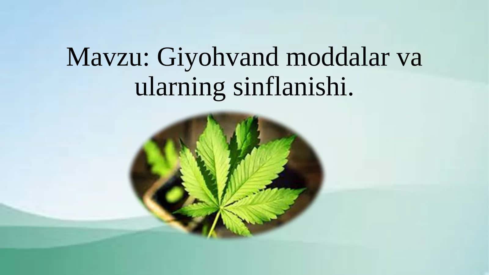Giyohvandlik va ularning inflanishi