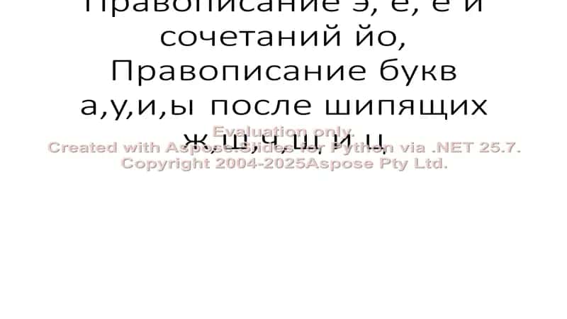 Правописание э, е, ё и сочетаний йо, Правописание букв а,у,и,ы после шипящих ж,ш,ч,щ и ц