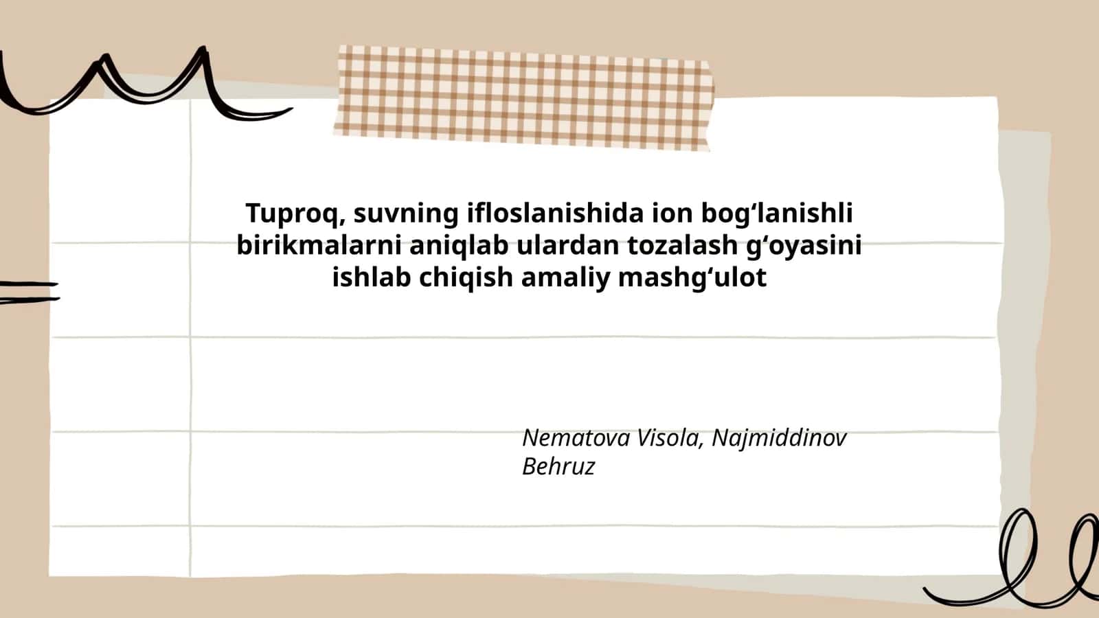 Tuproq va suvda ion bogʻlanishli birikmalarni aniqlash usullari