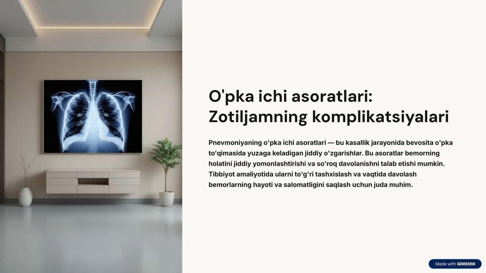O'pka ichi asoratlari: Zotiljamning komplikatsiyalari
