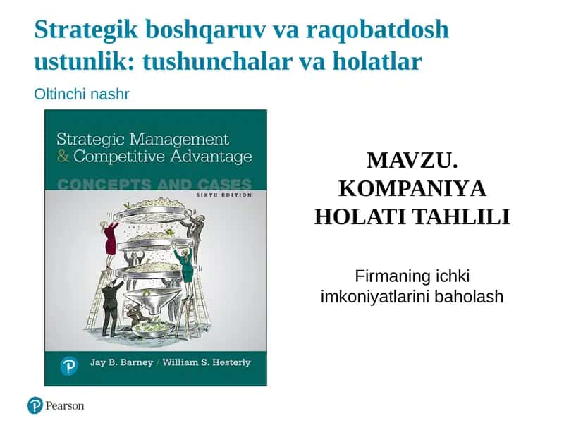 MAVZU. KOMPANIYА HOLATI TAHLILI
