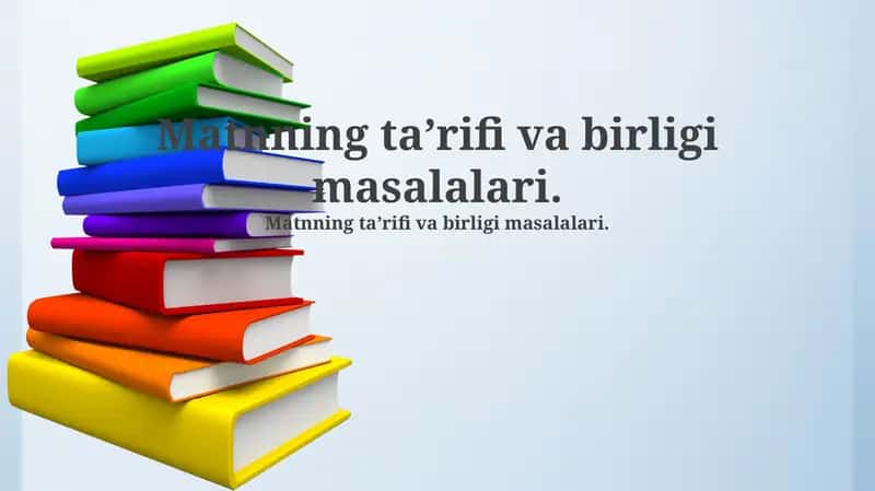 Matn ta'rifidagi muammolar va yechimlari