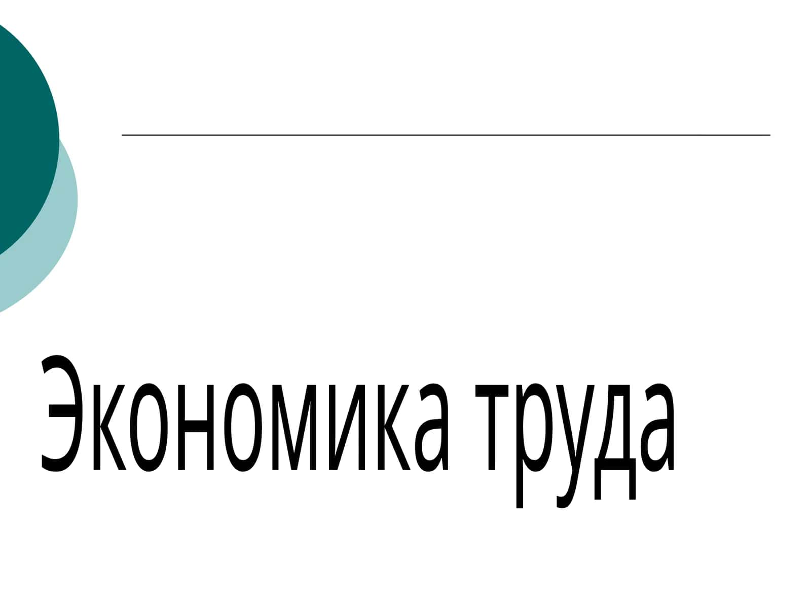 Экономика труда