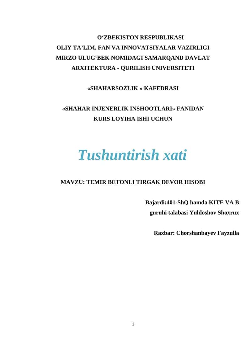 TEMIR BETONLI TIRGAK DEVOR HISOBI