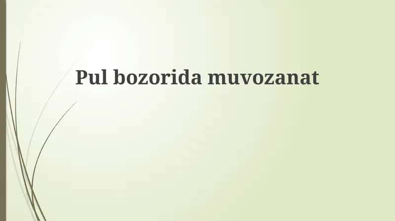 Pul bozori muvozanati