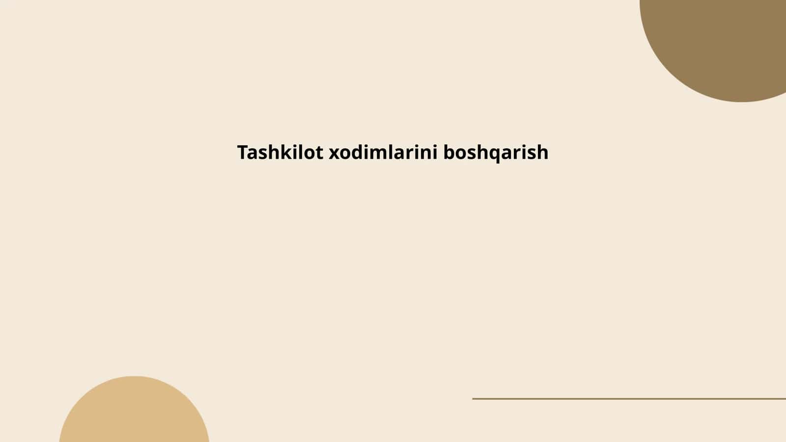 Tashkilot xodimlarini boshqarish