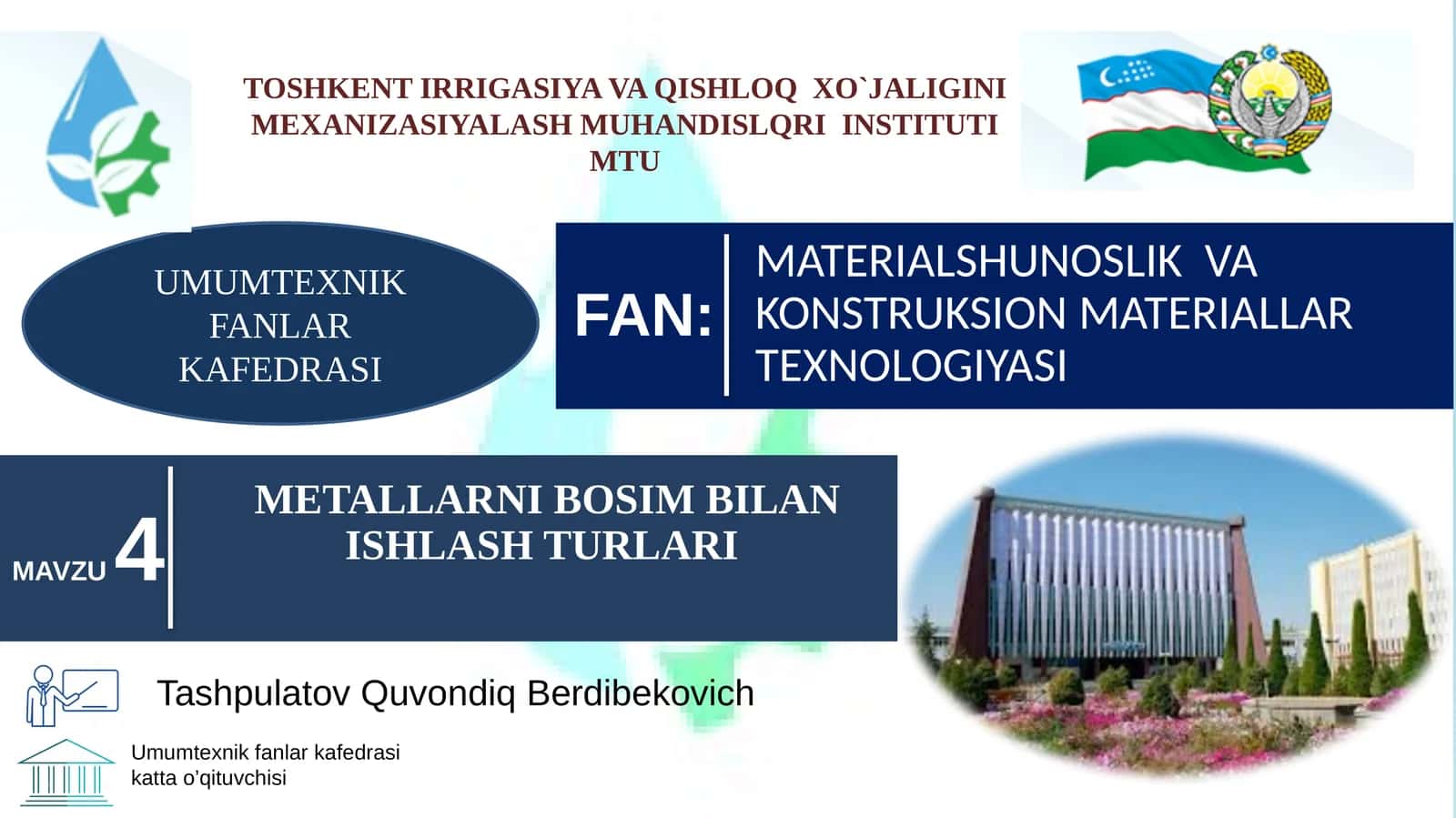 METALLARNI BOSIM BILAN ISHLASHTURLARI